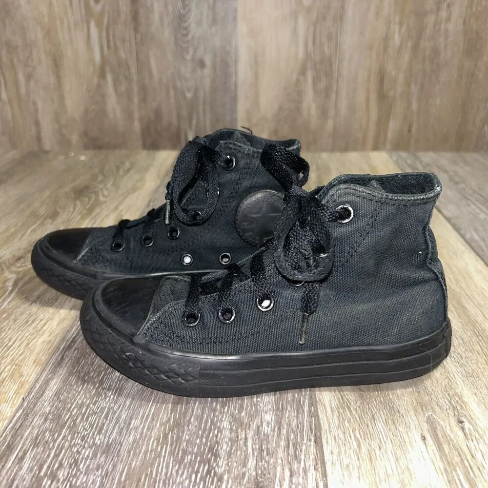 Converse Kids Youth US Size 11 All Star Chuck Taylor Black High Tops 3S121 Shoes